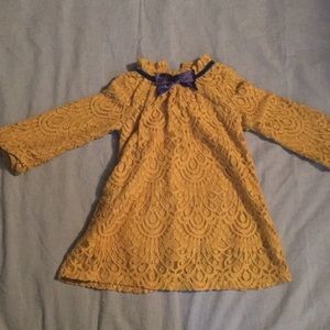 Gold/mustard yellow lace toddler dress